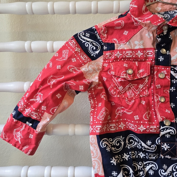 Wrangler Infant/Toddler Patchwork Onesie Size 6-9 Months - Picture 5 of 11